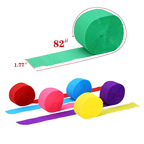 Krepppapier Papier Rolle Partydekoration Verschiedene Farben,4.5cm X 25m,6 Rollen (6 Rollen) - 4
