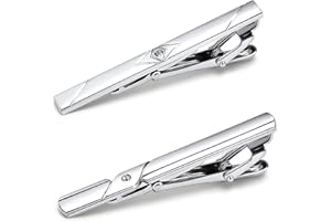 KYLOS 2 Stück Krawattennadeln für herren, Krawattennadel, Krawattenklammer, Tie clip, Krawattennadel silber, Für Valentinstag, Weihnachten, Hochzeit, Business, Bar und Alltag(Silber)