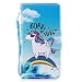 Produktbild Samsung Galaxy J7 2017 Hülle Leder Case, Samsung J730 Galaxy J7 2017 DUOS Lederhülle Pferd Regenbogen Muster HandyHülle Brieftasche Schutzhülle Elegant Handytasche Flip Ledertasche Stoßfest Magnetverschluss Standfunktion, Blau