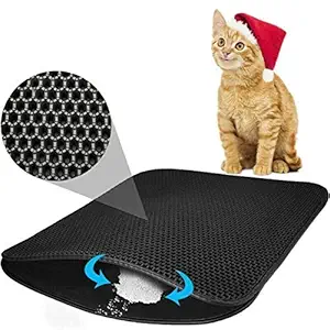 WowObjects Honeycomb Double Layer Waterproof F8F3 (Cat Litter Mat Litter Trapping Litter Mat) | Pack of 1