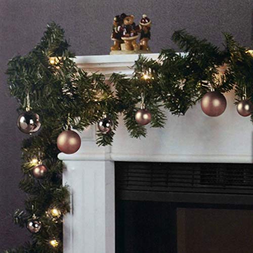 Wohaga Guirnalda de Navidad Abeto Guirnalda luz Cadena 270cm 20 lámparas 16 Bolas champán