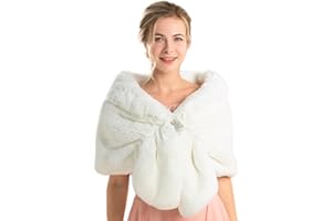 Zoestar - Chal de piel sintética para mujer de los años 20, estolas y mantones, chaquetilla para bodas