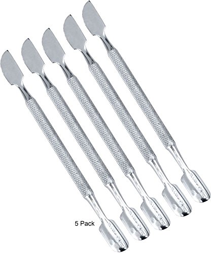 Starlite 5 Pack Manicure-Stainless Steel Nickel Plated Double Ended Cuticle Pusher