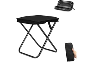 HuaMuDM Taburete de Camping, Taburete Plegable Portátil, Mini Sillas Plegables， Taburete Plegable con Bolsa, para Acampar,Pescar,Hacer Picnic,Viajar (A)