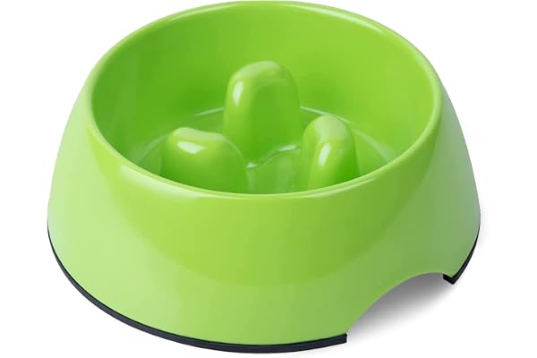 SuperDesign Gamelle Anti Glouton pour Chien Chat, Gamelle Alimentation Antiderapante Qui Favorise Une Prise de Nourriture Plus Lente, Bol Mélamine Interactive Anti Ballonnements