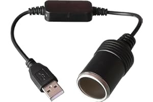 NAJIESUN USB A Stecker auf 12V KFZ-Zigarettenanzünder Buchse Konverter Kabel (Max 8W) für Outdoor, Camping und Reisen