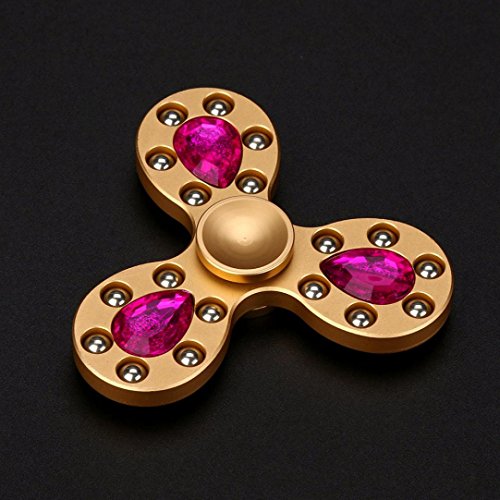 Saingace Fidget Hand Spinner Finger Focus Spin EDC Lager Stress Pocket Spielzeug (Gold) - 4