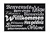 Produktbild Fußmatte / Schmutzabstreifer / Fussmatte Fussabstreifer Sauberlaufmatte / Türfußmatte / Fußabstreifer / Fußabtreter / Türmatte / Motivfußmatte / Fußmatte / Schmutzfangmatte / Willkommen Benvenuto Bem vindo Bienvenido Witamy Hos geldiniz Bienvenue Welcome - schwarz Grösse 50x 70 cm