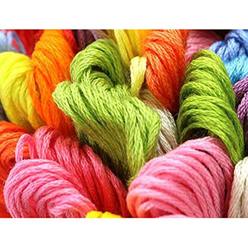 Saflyse 100x8m Stickgarn Sticktwist Nähgarne 100 verschiedenen Farben für Basteln ,Freundschaftsbänder etc - 4