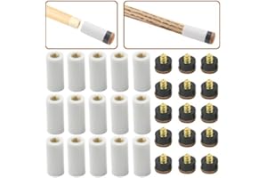XINGYHENG BGTXINGI 15 Ensemble (DE 30 Couvre-sièges de) de Billard Cue Blanc Pur Embouts avec Super Queue à Visser remplaçable Conseils (12 mm Marron à Bout Ensemble)