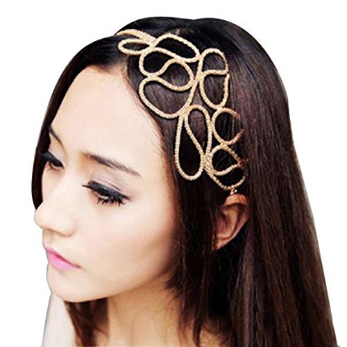 Women's Metallic Elastic Stretch Hair Band Headband
