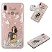 Miagon Flüssig Hülle für Huawei P30 Lite,Glitzer Weich Treibsand Handyhülle Glitter Quicksand Silikon TPU Bumper Schutzhülle Case Cover-Hund by 
