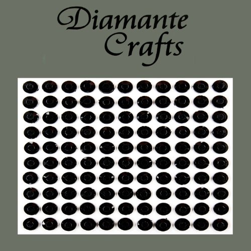110 x 6mm Black Diamante Self Adhesvie Rhinestone Body Vajazzle Gems - created exclusively for Diamante Crafts