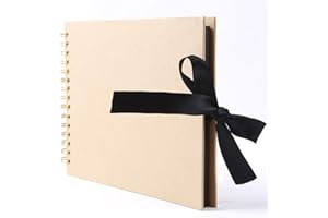 NC56 Fotoalbum 215 * 150 mm, Fotoalbum mit 30 schwarzen Seiten, 120 Fotoalben für Design und Einfügung, beige