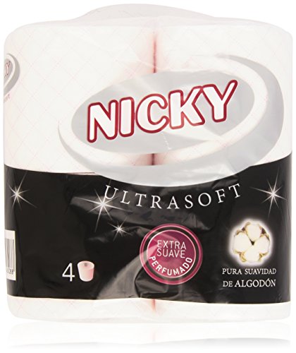 Nicky Ultrasfot Papel Higiénico Extra Suave, Pura Suavidad de Algodón - 4 Rollos