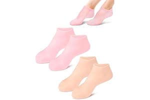 KEMUZ 2 Paia Calzini in Silicone per Pedicure, Calzini Idratanti per Piedi, Calze Morbide in Gel, Calze all'Aloe Calze per la Cura dei Piedi Spa Pedicure Donna per Riparare i Piedi Secchi