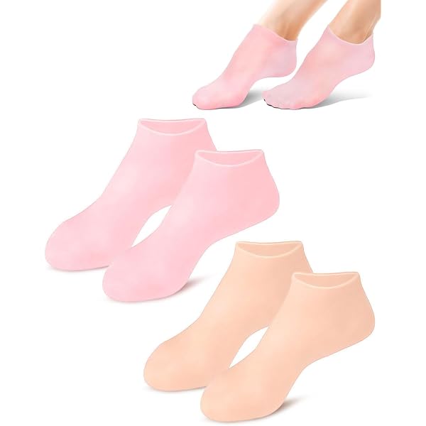 2 Paar Gel-Fersensocken – Feuchtigkeitsspendend, Gegen Rissige Fersen & Fußschmerzen (ca. 17x8 Cm, Rosa)