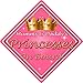 Price comparison product image Non Personalised Child/Baby On Board Car Sign ~ Mummy & Daddys Princesses ~ Pink