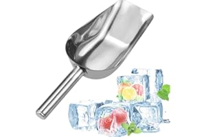 通用 Metal Ice Scoop Stainless Steel Food Scoop Ice Shovel Coffee Bean Flour Scoop Sweet Scoops Trapezoid Shape Food Scoop for Bar Buffet Party Kitchen, (SQHY-BXGBC01)