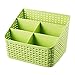 Produktbild Cuitan PP-Kunststoff Fernbedienungshalter Desktop-Kosmetik Aufbewahrungsbox, (14.5x19.3x13.8cm, 5-Fächer) Trümmer Zubehör Tisch Kasten Organizer Aufbewahrungs Box Für Esszimmer Badezimmer Küche - Grün