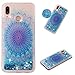Produktbild Miagon Flüssig Hülle für Huawei P30 Lite,Glitzer Weich Treibsand Handyhülle Glitter Quicksand Silikon TPU Bumper Schutzhülle Case Cover-Blau Totem Blume