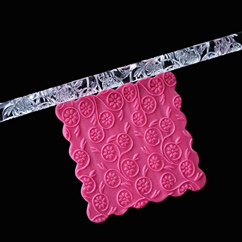 Kicode Transparent Acrylic Rolling Pin Decoration Cake Baking Tools Embossing Turnover Craft