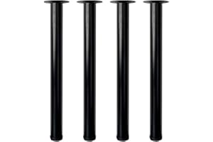 Jahof Adjustable Table Legs 60 cm, Metal Furniture Legs for Coffee Table, Ø50mm, Set of 4, (60cm, Black)