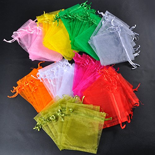 Housweety Organza saeckchen Geschenk Beutelchen Hochzeit Beutel Samtbeutel,10cm x15cm, 100stk - 2