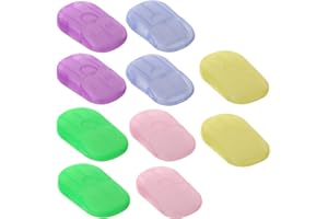 DXUANTING 10 Pcs Portable Travel Soap Disposable Slice Sheets Paper Soap Washing Hand Foaming Paper Soap Flakes for Home Travel Camping Hiking and Outdoor Activities