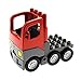 Produktbild Bausteine gebraucht 1 x Lego Duplo LKW rot dunkel grau Chassis mit Kabine Laster Auto Unterbau Set Feuerwehr 4681 4228456 1326c01 4228411 48125c03