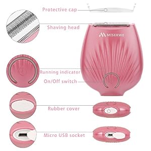 Miserwe Hair Removal Ladyshave Mini IP4X Waterproof Hair Remover for Women Rechargeable Cordless Lady Shaver… - Image 3