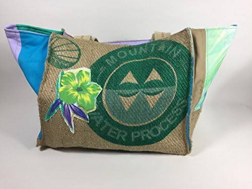 Up cycled vegan jute coffee sack tote bag