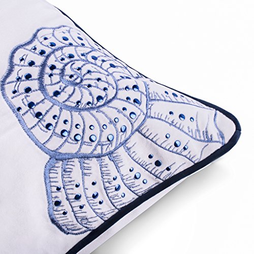 Valery Madelyn Kissenbezug, hochwertige Samt Zierkissenhülle, Seemuschel-Motiv - 4