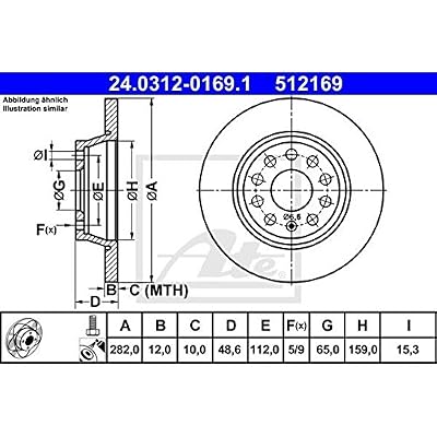 ATE 24.0312-0169.1 Rotors de Disque de Frein Set de 2