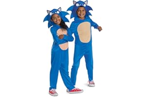 Disfraz Infantil de Sonic de Sonic La Película, Licencia Oficial de Disguise, Ajuste Cómodo y Diseño Detallado, Para edades de 7 a 8 años, 4 a 6 años, 3 a 4 años