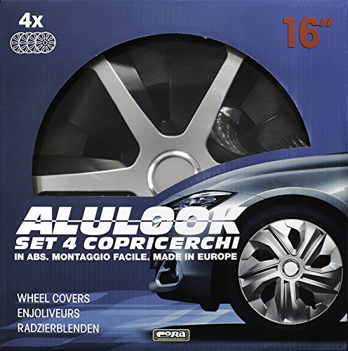 CORA 40546 – Set 4 Copricerchi Universali Alulook Cosmos 16 Pollici – ABS Antiurto – Made In Europe