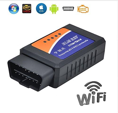ELM327 Wifi OBDII Scanner OBD2 Wifi Adapter Veichle Diagnostic Tool Scan Tool Interface Scanner-OBDII Car Code Reader Check Engine Light Diagnostic Tool for iOS Android&amp;Windows Devices
