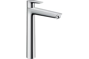 hansgrohe Talis E - Mitigeur de lavabo sans tirette ni vidage, Robinet de salle de bain avec hauteur sous bec 240 mm, économie d'eau (EcoSmart), Chromé