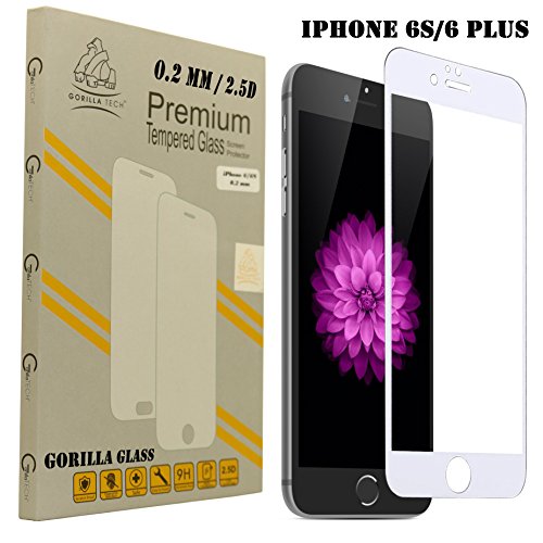 Gorilla TechPremium Screen Protector for iPhone 8 and iPhone 7, 4.7-Inch, Case Friendly, Tempered Glass Film, Invisible Shield, 9H Hardness, Ultra HD Quality