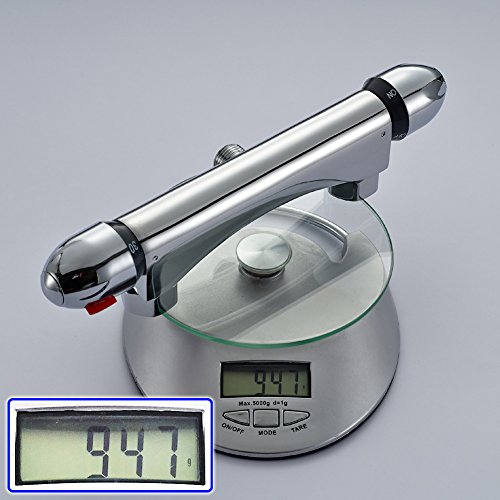 Auralum® Duschthermostat Duscharmatur Thermostat Brausethermostat Brausemischer Aufputz Chrom Thermostat-Brausebatterie - 4