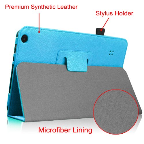 Fintie Folio Huelle Case Schutzhuelle Tasche fuer 9 Zoll Android Tablet-PC Inklusive. Tabexpress (9 Zoll) Tablet-PC, iRULU eXpro X1a (9 Zoll) Quad Core Tablet PC, XIDO 22,9 Zoll (Boxchip A23), Kapazitiver Multi Touch Android 4.0 Tablet PC A13, JYJ 9″ Zoll Android 4.4 Tablet PC – Blau - 5
