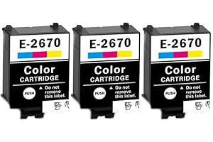 Inkpro Lot de 3 cartouches d'encre T2670 – E2670 Color compatibles avec Epson 267 Color C13T26704010 Série Globe pour Workforce WF-100W, WF-110W