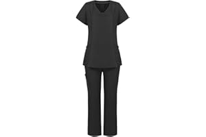 SUSENSTONE Ensemble Uniformes Femme Blouse - Uniforme Médical avec Haut et Pantalon,Haut et Pantalons + Blouse Medicale Femme- Tenue Aide Soignante Professionnelle