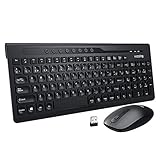 【Más Ligero y Ahorro de Espacio】Teclado de zona de 2 teclas que ahorra espacio, combinación compacta de combo teclado y ratón con todas las teclas necesarias. Más ligero y más pequeño que los teclados tradicionales, ayuda a mantener ordenado tu escritorio.