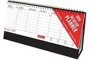 LPC DIRECT LPC Tallon 2024 Desktop Flip Calendar Free Standing Wiro Bound Desk Planner