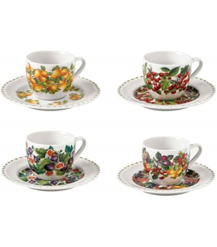 Tognana Metropolis Tirreno, Set 6 Tazze Caffè Con Piattino, Stoneware