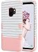 Price comparison product image ULAK Galaxy S9 Case, Samsung S9 Case Rugged Hybrid 3 Layer Shockproof Soft Silicone Hard PC Impact Shell Protective Case Cover for Samsung Galaxy S9 (Minimal Stripes Rose Gold)
