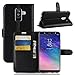 Produktbild ECENCE Hülle für Samsung Galaxy A6 Plus 2018 Wallet Case Handy-Schutzhülle Handycover Klapphülle mit Kartenfach und Ständer Schwarz 21020203