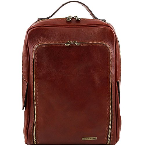 Preisvergleich Produktbild Tuscany Leather - Bangkok - Notebook Rucksack aus Leder Braun - TL141289 / 1