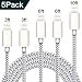 Produktbild TNSO Phone Kable 5 Pack [1m*2+2m*2+3m] Nylon Kabel für Phone X 8/8 Plus 7/7 Plus 6S/6S Plus 6/6 Plus 5S 5C 5 - Silber